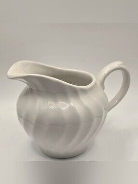 Vintage Royal Wessex White Ironstone Creamer By Swinnertons England Swirl Style